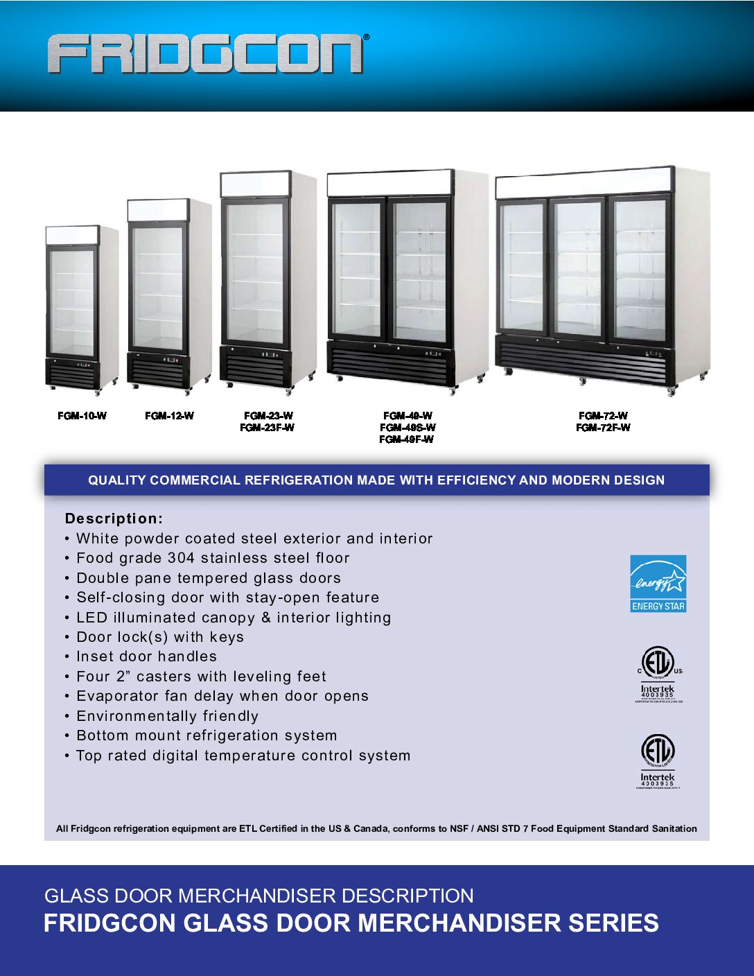 Xiltek Glass Door Merchandiser Refrigerator - 23 Cu. Ft Commercial Display Fridge